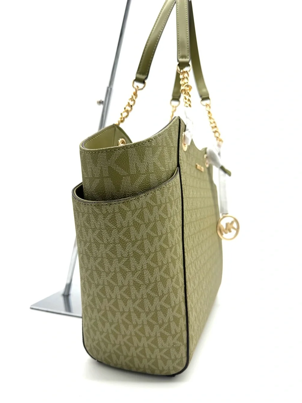 Michael Kors Jet Set Large Signature Logo Shoulder Bag - Oregano
